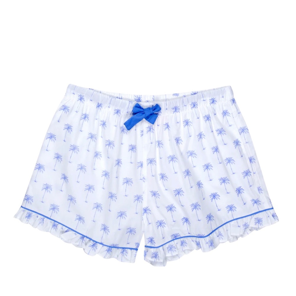 Sank + Abel Palm Tree Ruffle Boxer Shorts Pajama Loungewear